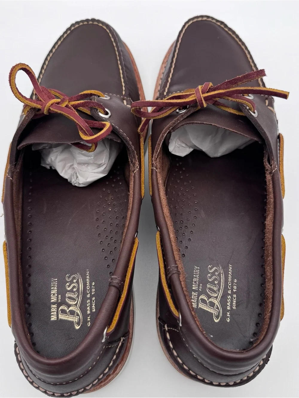 Mark McNairy for G.H. Bass Hingham Brown Leather Boat Shoes Men Size 11.5 D